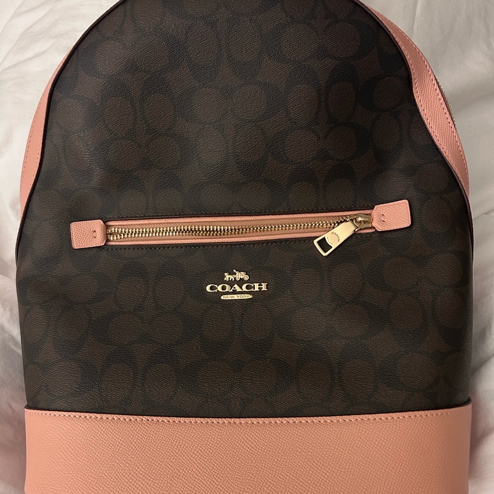 Coach Pink and Brown Two-Tone Backpack